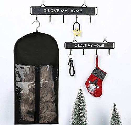 2 Pack Hair Extension Storage Bag Hair Extension Hanger Strong Holder Dust-proof Portable Suit with Transparent Zip Up Closure- Lightweight, Waterproof and Portable (Black) - Image 7