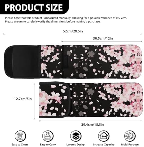 Generic Cherry Blossoms Hair Flat Iron Storage Bag - Travel Holder Case - Large Capacity Neoprene Pouch for Curling Iron Straightener - Portable Hair Tools Organizer - Image 6