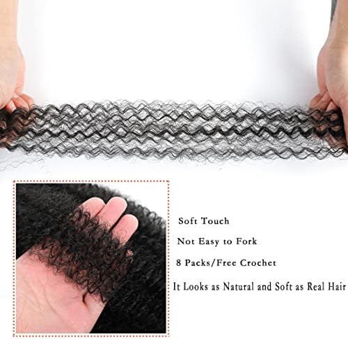 Celie Marley Twist Braiding Hair Extensions 12 Inch Pre-Separated Springy Afro Twist Hair 8 Packs Suitable for Damaged Soft Locs Synthetic Cuban Mini (1B#, 12 Inch (Pack of 8)) - Image 5