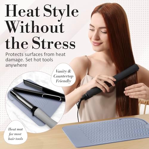 Large Vanity Mat, Heat Resistant Mat for Hair Tools, Vanity Décor - Image 2