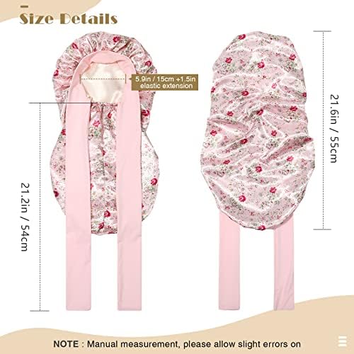 AWAYTR Kids Bonnets for Girls - Satin Long Hair Braid Bonnet for Sleeping - Image 2