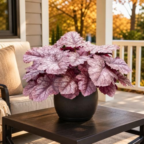 Fall Artificial Foliage Plants Faux Coral Bells Greenery for Outdoor Porch - Image 6