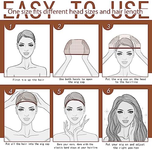 Fandamei Wig Cap, 6PCS Wig Caps for Women Kids Brown, Mesh Wig Cap Net, Closed End Hair Nets, Nylon Hair Net for Wigs for Halloween Rave Party Cosplay - Image 7