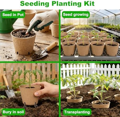 JNYONG 60 Packs 4 Inch Peat Pots, Garden Germination Nursery Pots - Image 6