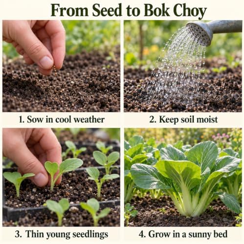 ZEshops 1000 Chinese Cabbage Seeds, Bok Choy for Leafy Vegetable Gardens - Image 4