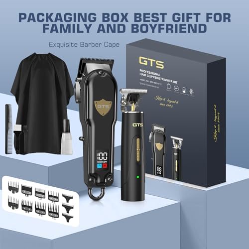 GTSPro Hair Clippers for Men, Clippers and Trimmers Set, Barber Clippers, Electric Hair Trimmer with Box, Gifts for Men Black - Image 3