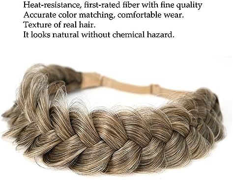 Synthetic Hair Braided Headband Classic Wide Strands Wedding Disorderly Fluffy Braids Wig Band Women Beauty Accessory - Image 4