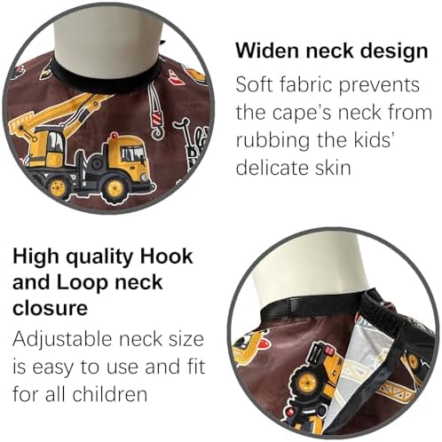 Pelocapa Hair cutting Capes for Kids Waterproof Salon Capes Shampoo Capes for Boys Girls Children - 39"× 51" (Construction Vehicle) - Image 2