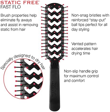 Cricket Static Free Fast Flo Vent Hair Brush - Quick Blow Drying, Easy Styling, and Tangle-Free Detangling for All Hair Types, Long, Short, Thick, Thin, Curly, Straight, and Wavy - Image 5