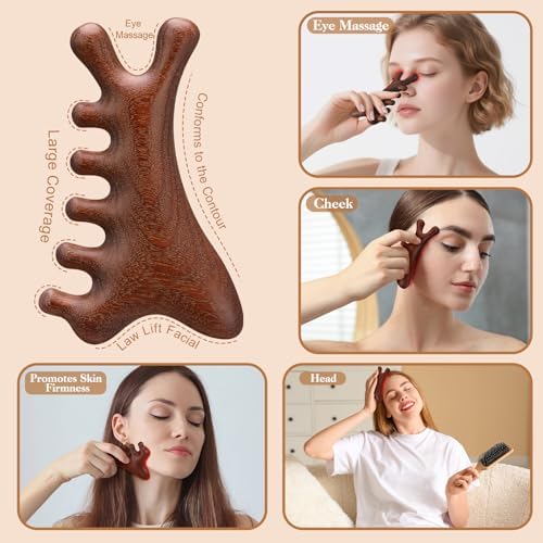 ProSuites 3 Pack Wooden Scalp Massager Tool Loc Combs,Long Handle Head Massage Scalp Loc Brush for Dreads,Multifunctional Hair Massager Tool for Men & Women - Image 3