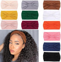 XTREND 12 Pcs Wide Headbands Fashion Knotted Headband For Headband Ladies Bohemian Style Women Non Slip Head Wraps Sport Yoga Workout Turbans Pure Color Hair for Accessories (Solid Color) by XTREND