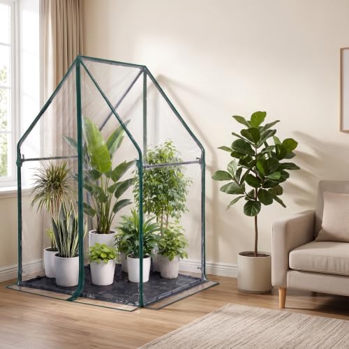 Mini Greenhouse for Indoor Outdoor: Ohuhu Portable Green House with Waterproof Pad for Small Plants Nursery Germination, 36"x36"x58.5" Heavy-Duty PVC Cover Tent Humidity Dome Seedling Accessory - Image 6