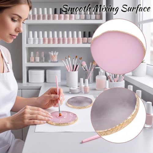 Resin Nail Art Palette 2Pcs, Gray Pink Mixing Tray - Image 4