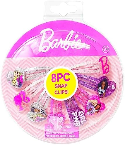 LUV HER Barbie Hair Clips for Girls Snap Clips 8 Pack Multi Color Ages 3+ by LUVHERKIDS