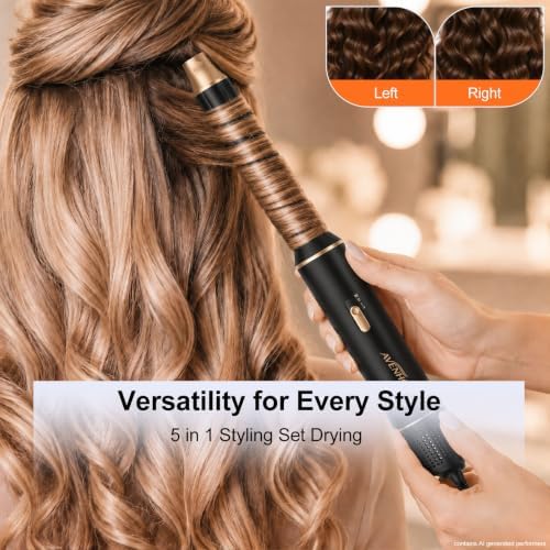 5-in-1 Hair Dryer Brush Set, Hot Air Styler with Auto-Wrap Curlers - Image 4