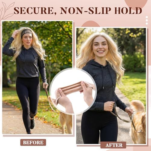EBOOT 2 Pack Velvet Wig Band Adjustable No Slip Wig Grip, Nude and Beige - Image 4