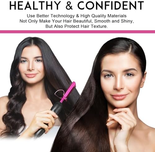 NICEMOVIC Ceramic Heating Hair Straightener Comb - Hot Pressing Brush for Natural Black Hair, Beard Wigs, and Curling (Pink) - Image 5