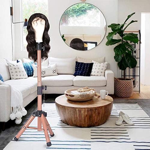 Smilco Mannequin Head Stand,Adjustable Wig Stand Tripod,Heavy Duty Wig Head Stand for Cosmetology Hairdressing Training - Image 6