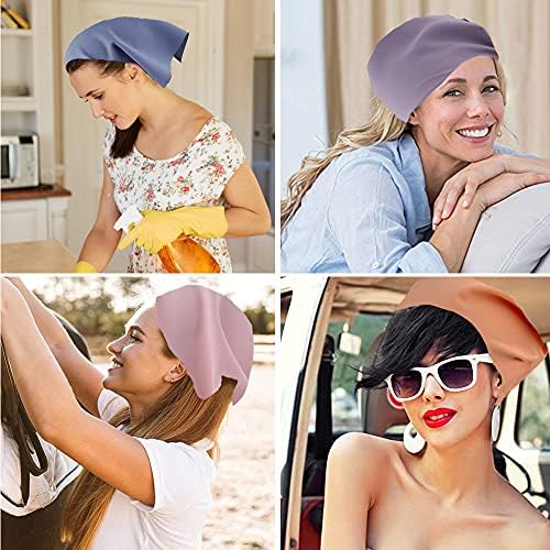 TOBATOBA Bandana Headband for Women Hair Scarf Headbands, 5 Pcs Solid Hair Bandanas Scarf for women Chiffon Head Kerchief Head bands Fashion Boho Hairbands for Women Girls - Image 7