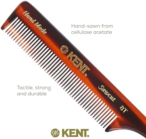 Kent 8T Rat Tail Combs Teasing Comb for Hair Styling and Sectioning, Handmade Fine Tooth Comb Parting Combs for Braiding Hair and Styling for Women, Saw Cut and Hand Polished - Image 5