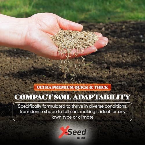 X-Seed Ultra Premium Quick And Thick Lawn Seed Mixture – Rapid Germination for Any Lawn, Dense Coverage in Sun To Shade, High-Traffic Areas, Fescue, Kentucky Blue, & Perennial Ryegrass Blend, 20lb Bag - Image 4