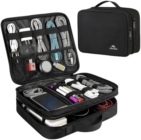 MATEIN Cable Organizer Bag, Large Travel Storage Bag, Sturdy Tool Case by MATEIN