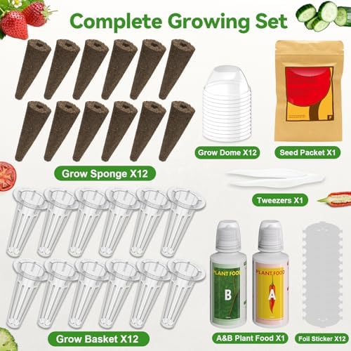 inbloom 12-Pod Fruit Seed Pod Kit for AeroGarden, iDOO, Ahopegarden Hydroponic Growing System, Included Strawberry, Cucumber, Green Pepper, Golden Tomato, Radish, Dwarf Pea, Beet, 400+ Seeds - Image 2