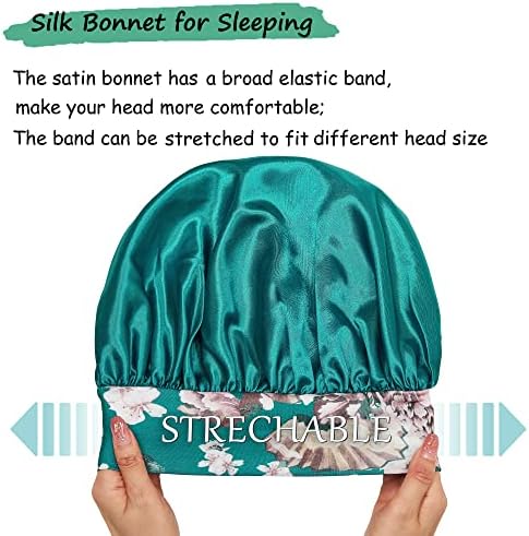 3PCS Bonnets for Women,Silk Satin Bonnet Hair Bonnet for Sleeping - Image 5