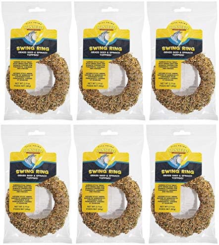 Sun Seed 6 Pack of Swing Ring Bird Toys and Treats in One, 2.11 Ounces Each, for Parakeets, Canaries and Finches by Sunseed