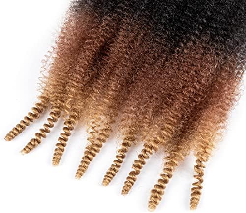 3 Packs Pre-Separated Springy Afro Twist Hair Suitable for Damaged Soft Locs Synthetic Marley Twist Braiding Hair (1B/30/27, 18 Inch (Pack of 3)) - Image 5