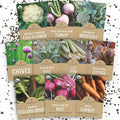 Organic Cold Hardy Fall & Winter Seeds Variety Pack - 10 Individual Packs - 2026 Season - Caulifower, Turnip, Kale, Carrots and More! for Indoor & Outdoor Planting (Non-GMO, Certified Organic) by SweetYards