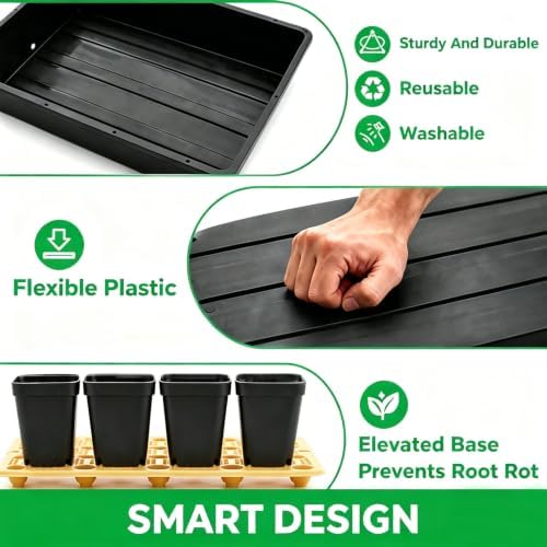 BeGrit Seed Starter Trays Durable Plant Trays 13x17inch Mesh Seedling Trays Perfect for Indoor, Outdoor, Greenhouses 5 Pack - Image 5