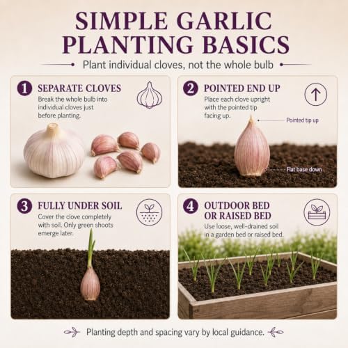 5 Pack Chesnok Red Garlic Bulbs for Planting Large Hardneck Garlic Cloves Garlic Seeds for Planting Cold Climate Ready Garlic Bulbs for Planting Home Garden Raised Beds Fall or Spring - Image 6