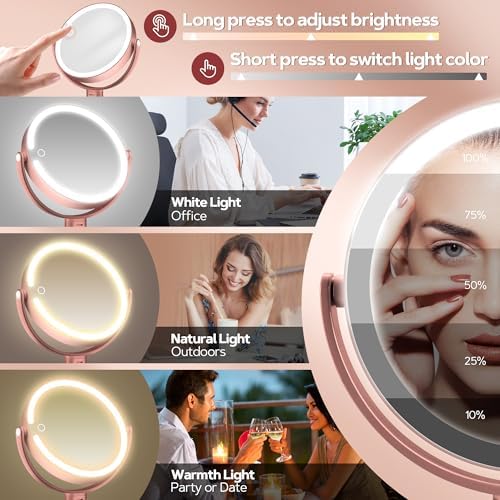 B Beauty Planet Makeup Mirror, Double-Sided Lighted Magnifying Mirror 30X - Image 3