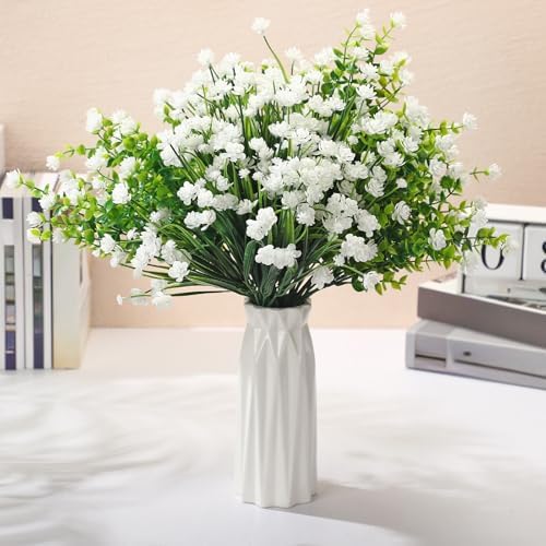 WILLBOND 12 Bundles UV Resistant Faux Flowers, White - Image 6
