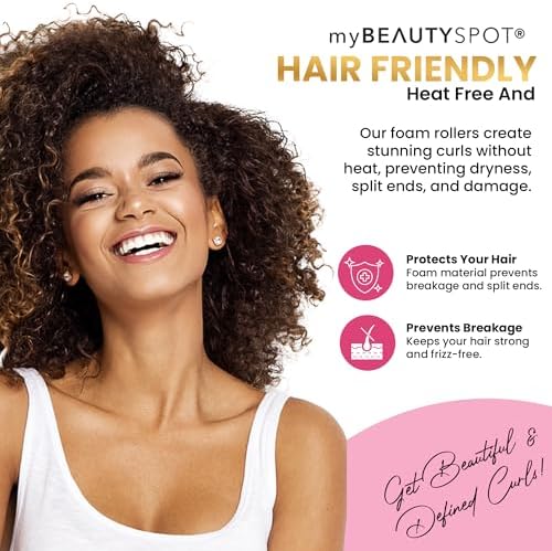 My Beauty Spot Flexi Rods, 18 Pc Foam Hair Rollers for Heatless Curls - Image 3