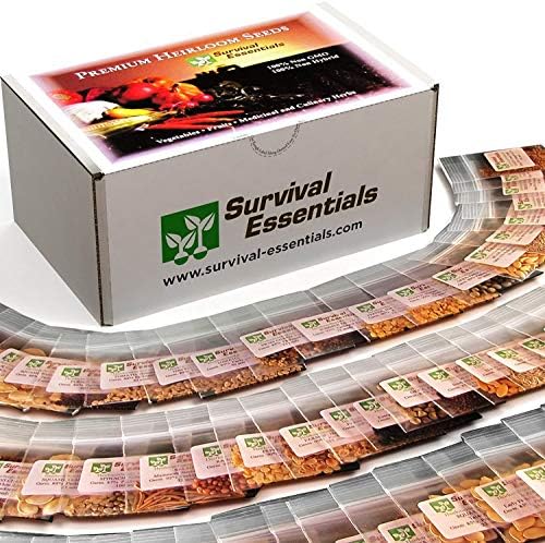 Heirloom Seed Vault, 17,500 Non-GMO Seeds-100 Variety by SurvivalEssentials