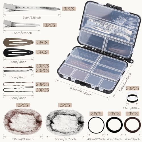 Teenitor 163psc Hair Accessories Kit, Bobby Pins Hair Pins Hair Net Hair Clips and Hair Ties Hair Bands, Hair Kit for Dances Ballet Competition with Hair Accessories Organizer - Image 2