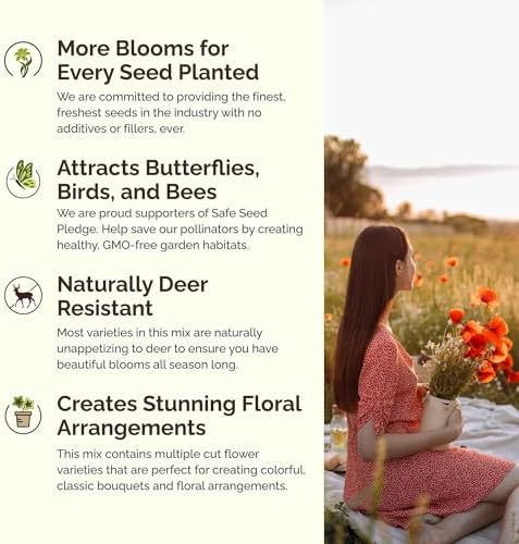 Eden Brothers Western Wildflower Mixed Seeds for Planting, 25 lb, 12,000,000+ Seeds with Cornflower, Blanket Flower | Attracts Pollinators, Plant in Spring or Fall, Zones 3, 4, 5, 6, 7, 8, 9, 10 - Image 4