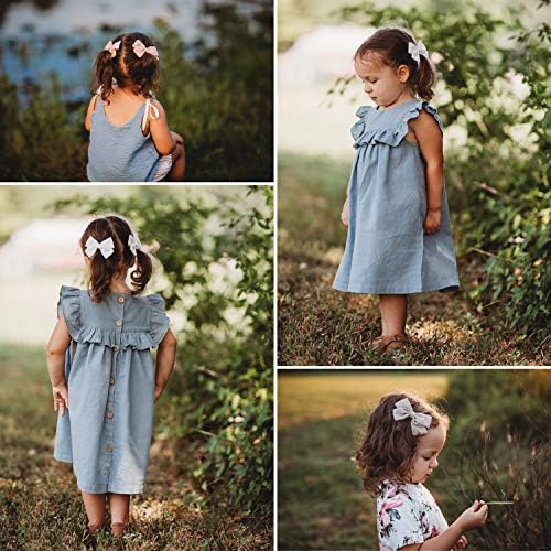 Baby Girl Hair Clips Bows Barrettes 10 Pack Fully Lined Alligator Clip 3.4 Inch Hair Accessories for Little Girls Toddler Kids Children - Image 5