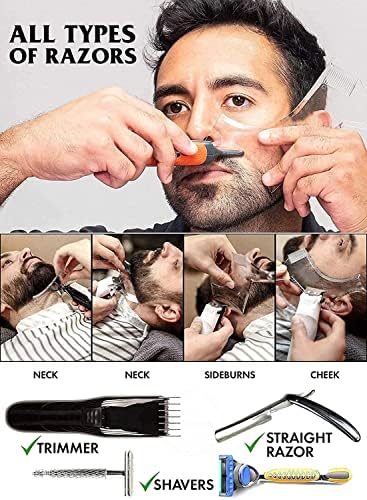 MIKEBE Beard Shaping & Styling Tool With Comb for Perfect line up & Edging For Men's Jaw Cheek/Neck Line, Symmetric/Curve/Step Cut Works with Any Beard Razor Electric Trimmers or Clippers - Image 3