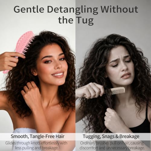 Vented Detangling Brushes for Wet & Dry,Curly Straight Thick Hair - Image 4