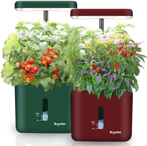 2-Pack Christmas Indoor Planting System Smart Soil Growing Kit with 17-W LED Grow Light Automatic Timed Watering Planters Gift for Friends/Women (No Seeds&Soil) by Dryades