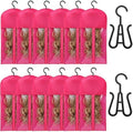 12 PCS Dustproof Wig Storage Bags with Hanger - Perfect for Wig & Hair Extension Hanger, Stylish Wig Bags Storage with Hanger to Keep Your Wigs Safe & Organized 60x30cm(Hot Pink) by KneysanMakeYourLifeBetter