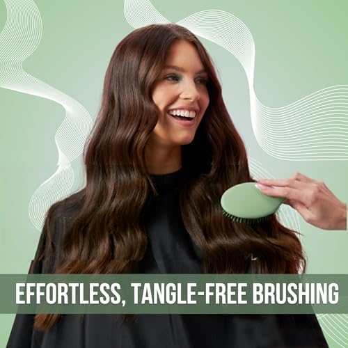 SimplyHair Ultimate Hair Extension Brush & Detangler Anti-Static, Dual Bristle Design, Soft Boar Bristle, Great for All Hair Types & Extensions - Green Ombre Brush Ideal for Adults & Kids - Image 5