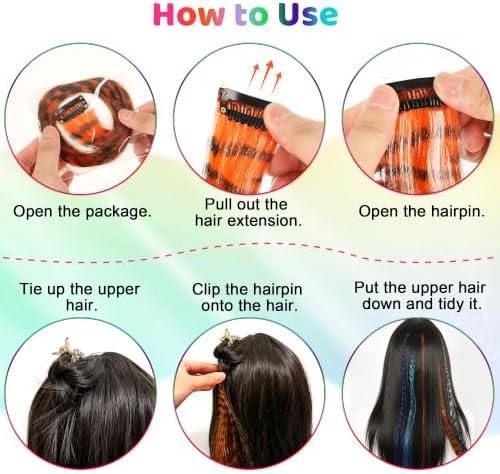 10 Pcs Brown Hair Extensions Clip-in, Raccoon Tail Hair Accessories 22 Inch - Image 3