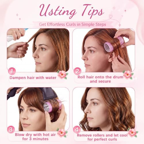 WILLBOND 4 Pcs Aluminum Thermal Hair Rollers for Women, 4.7 X 2 Inch - Image 3