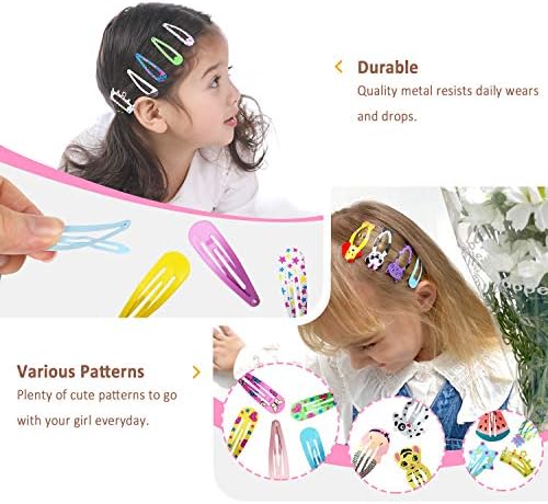 Hair Clips for Girls, Funtopia 100Pcs Snap Barrettes for Kids Teens Women - Image 2