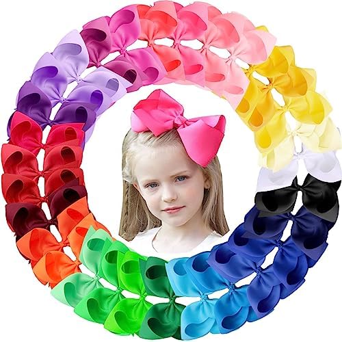 Oaoleer 8" Hair Bows Clips for Girls Tolddler Hair Accessories by Oaoleer