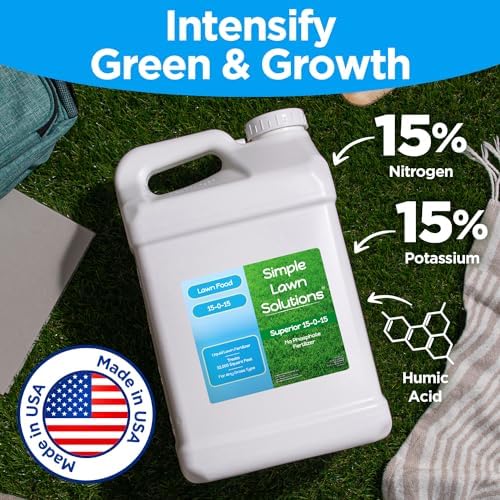 Superior 15-0-15 Liquid Lawn Fertilizer - Lawn Food for Growth & Green - Nitrogen, Potassium, Humic, Fish & Seaweed - Any Grass Type- Simple Lawn Solutions - All Season- Concentrate (2.5 Gallons) - Image 3